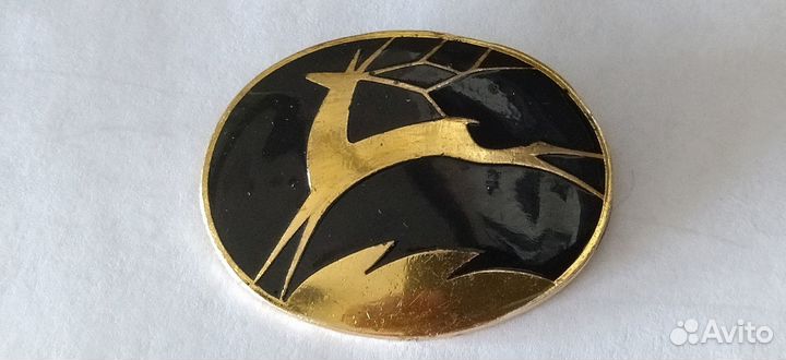 Брошь олень, эмаль.ссср клеймо винтаж 5*4см