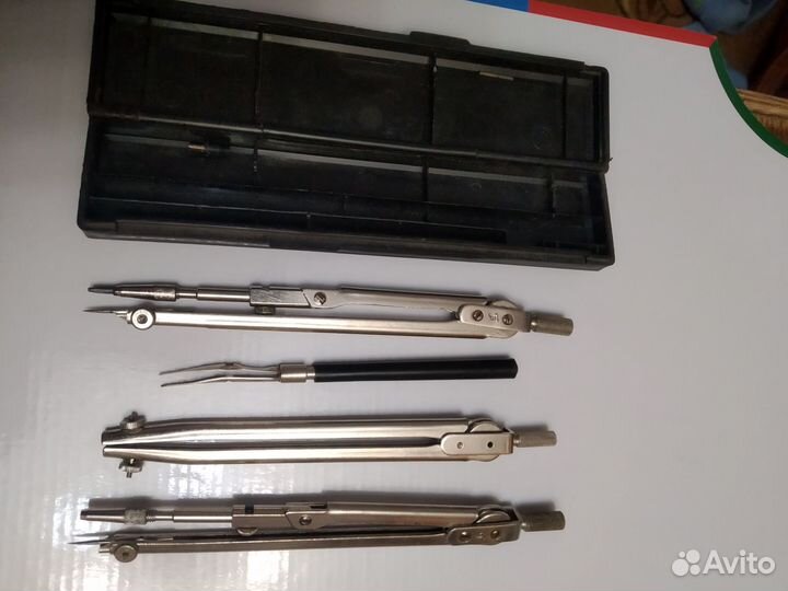 Циркули 2 шт, измеритель и рейсфедер СССР