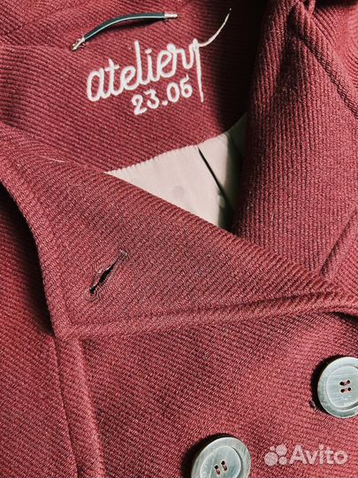 Пальто теплое 23.05, 100 шерсть, винного цвета