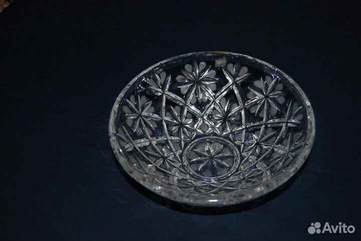 Хрустальные Bohemia Crystal : ваза и тарелочка