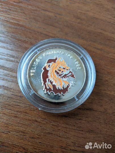 500 франков Конго Лев 1996 серебро + эмаль