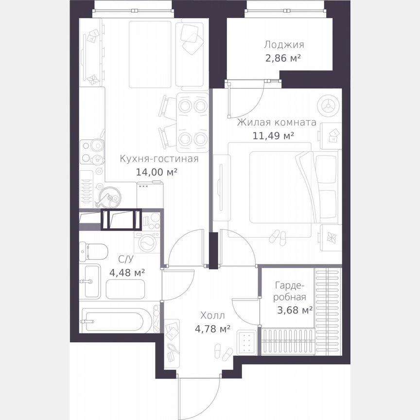1-к. квартира, 39,9 м², 10/11 эт.