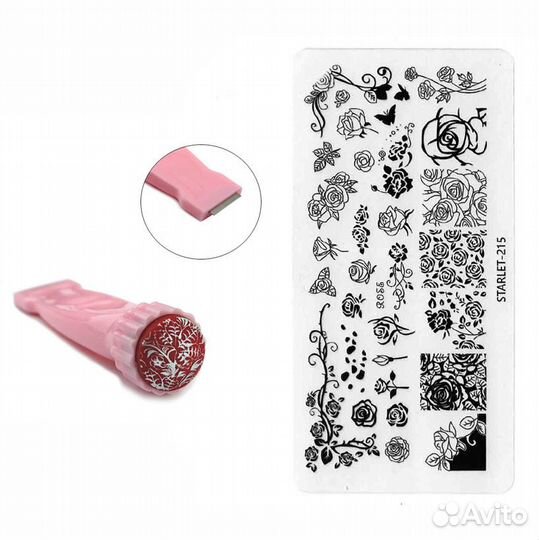 Набор для стемпинга (пластина в ассорт, 1штамп)