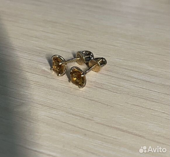 Золотые серьги пусеты 585 пробы
