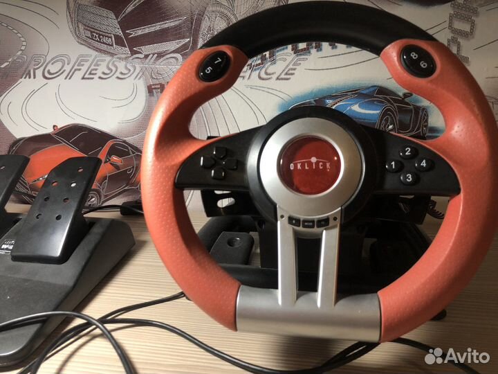 Игровой руль с педалями для пк