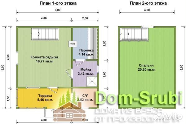 Приморск-Хорошая надёжная Баня из бруса Б-21 (6х6)