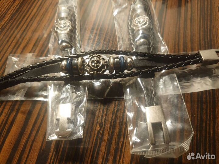 Кожаный Браслет Фенечка Напульсник Мужской аксессу