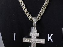 Крест серебрянный Православный большой