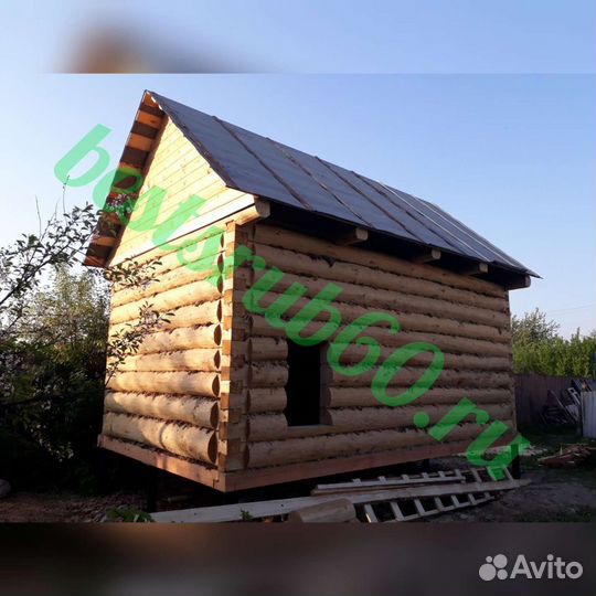 Сруб бани из бревна с доставкой и сборкой