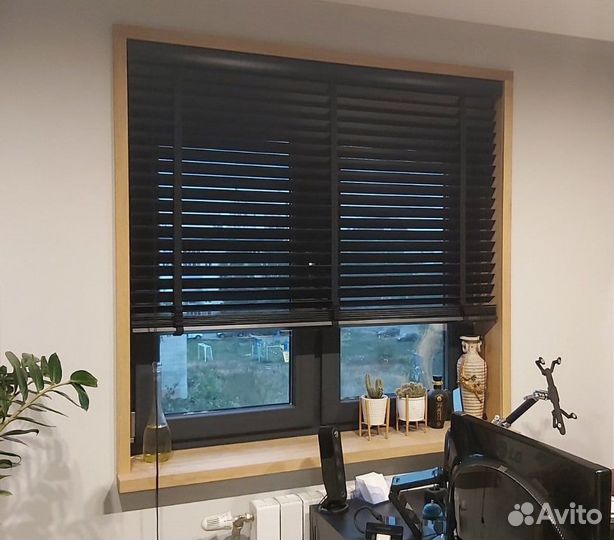 Натуральные горизонтальные жалюзи деревянные