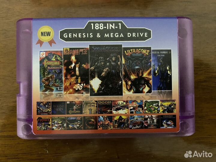 Картридж для sega mega drive 188 в 1