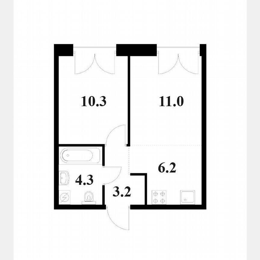 1-к. квартира, 35 м², 4/9 эт.