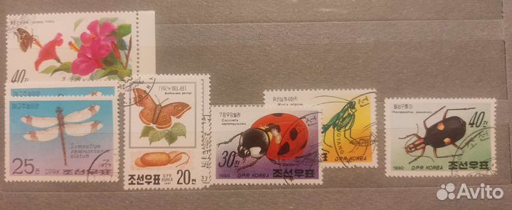 Марки с изображениями насекомых