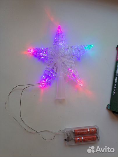Светодиодная звезда на елку от батареек