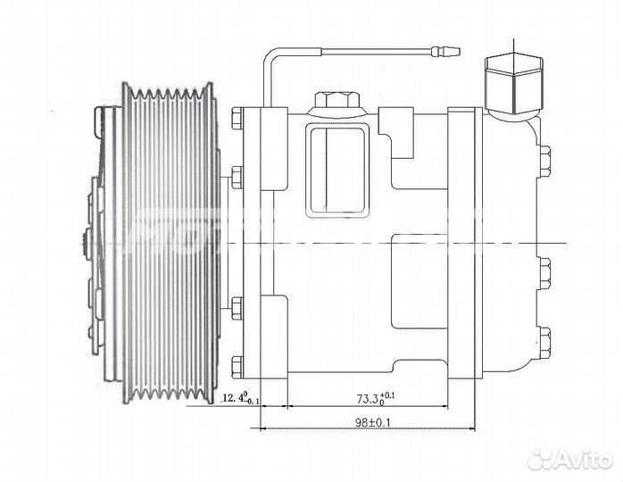 Компрессор кондиционера 5H11 12V PV8 FL