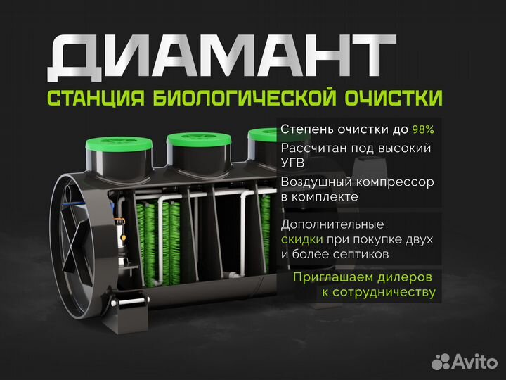 Септик Диамант Очистка 98%