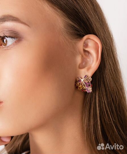 Серьги серебро в позолоте