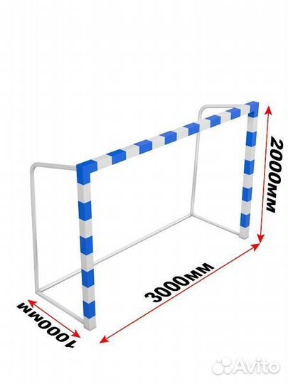 Ворота минифутбольные/гандбольные из профиля 80х80мм для зала A13823