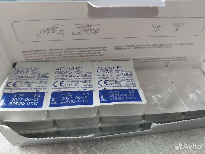 Линзы контактные acuvue oasys однодневные (4,25)