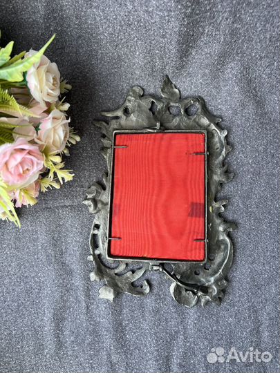 Рамка старинная оловянная для зеркала