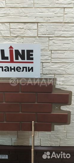 Фасадные панели Grand Line Кирпич Клинкерный design plus Кофе (Жжёный), шов тёмно-бежевый