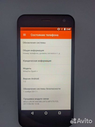 Телефон Wilefox spark +