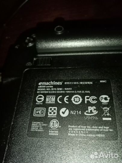 Нетбук emachines eM350 series NAV51