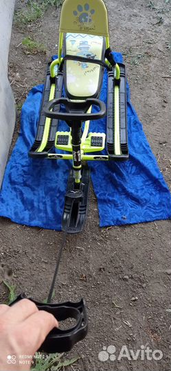 Детский снегокат со спинкой