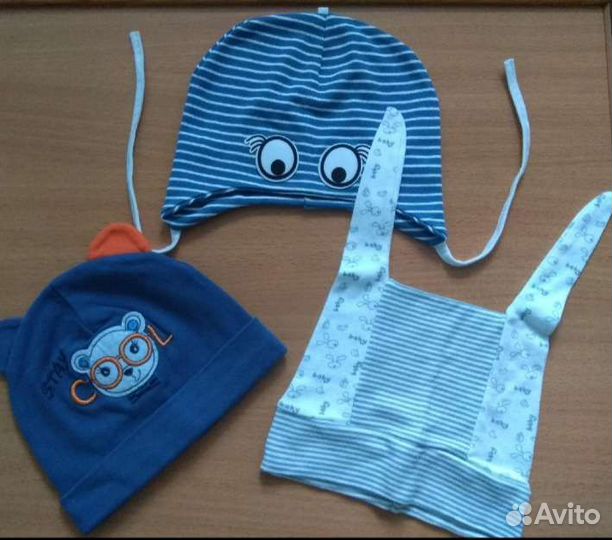 Шапки новые с завязками и без 6 шт