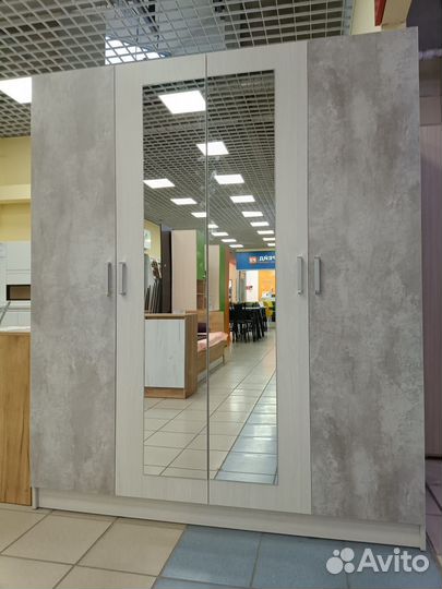 Шкаф Уют 4-х створчатый анкор светлый/бетон 1,60 м