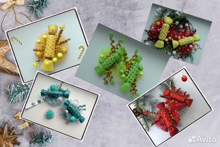 Новогодний ободок, конфетка, звёздочка, снежинка