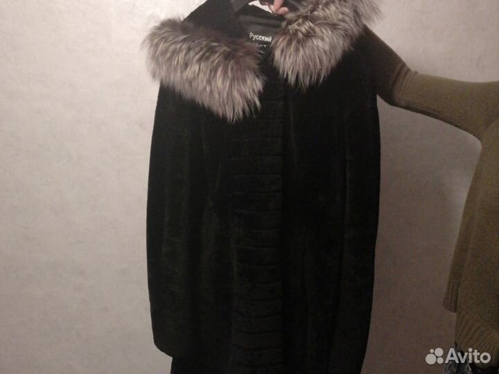 Шуба мутоновая с капюшоном