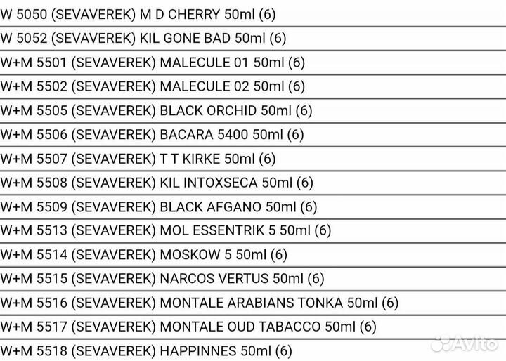 Парфюмерия SevavereK мужская,женская,унисекс-50мл