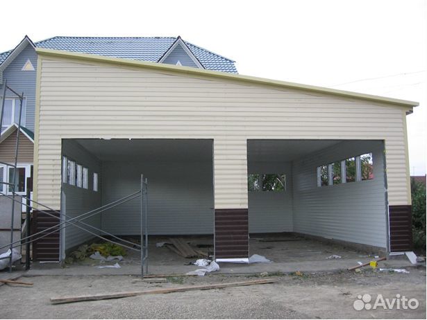 Каркасный гараж из металлопрофиля купить в СПб. Проект гаража из металлоконструк