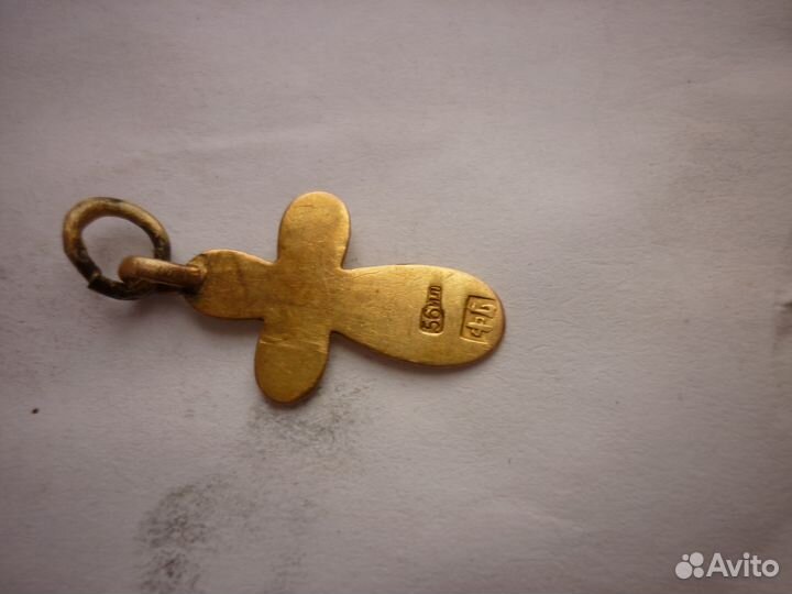 Цепочка с крестиком серебро позолоченное