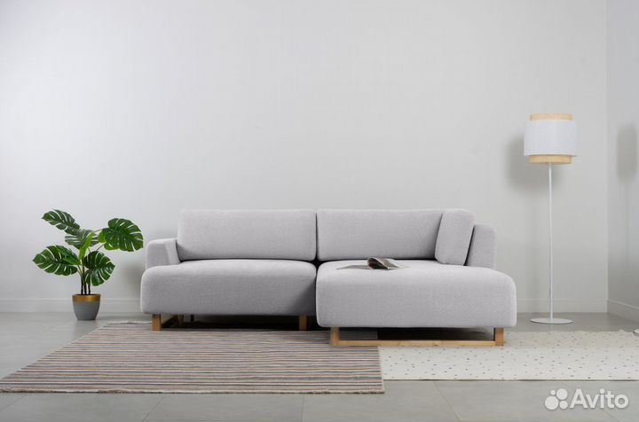 Диван угловой Онте Bucle Silver