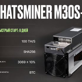 Whatsminer M30S++ 31W 100T Асик Майнер