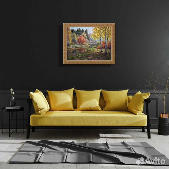 Картина маслом Золотая Осень Городской пейзаж