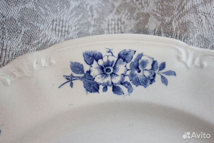 Винтажная тарелка большая Boch Frères La Louvière