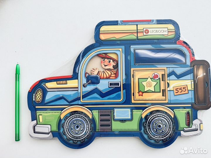 Деревянный пазл Джип