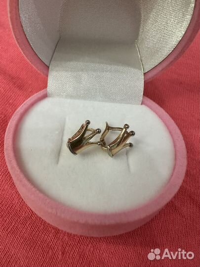 Золотые серьги детские 585