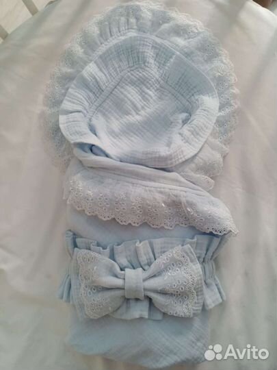 Конверт на выписку муслиновый плед