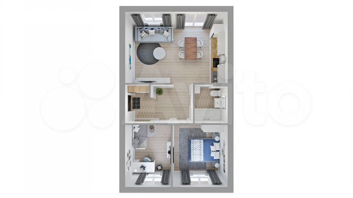 Коттедж 52 м² на участке 9 сот.