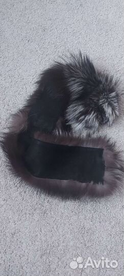 Меховой воротник чернобурка