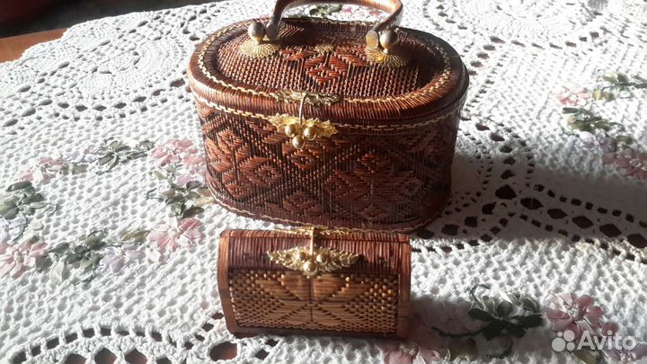 Шкатулки. Ротанг. Ручная работа. Тайланд