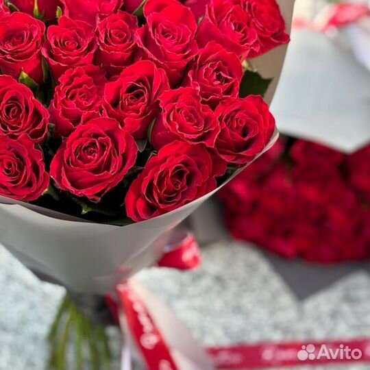 Розы красные Букет 25 51 101 роза
