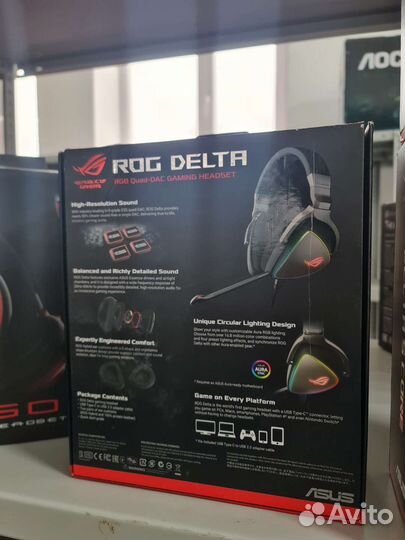 Игровые наушники asus ROG Delta 7.1 черный