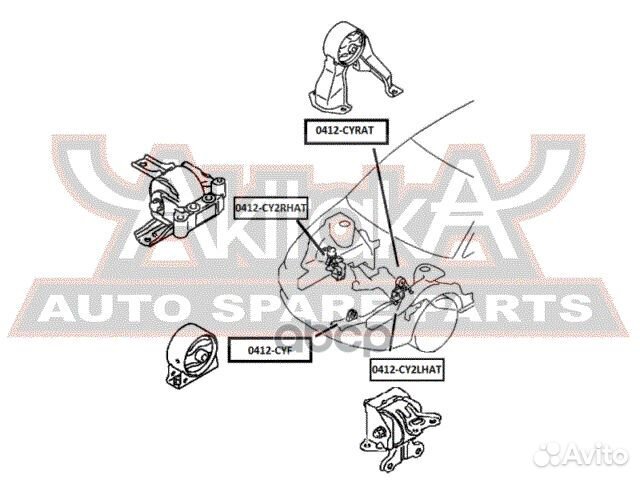 Подушка двигателя передняя AT/MT 0412-CYF asva