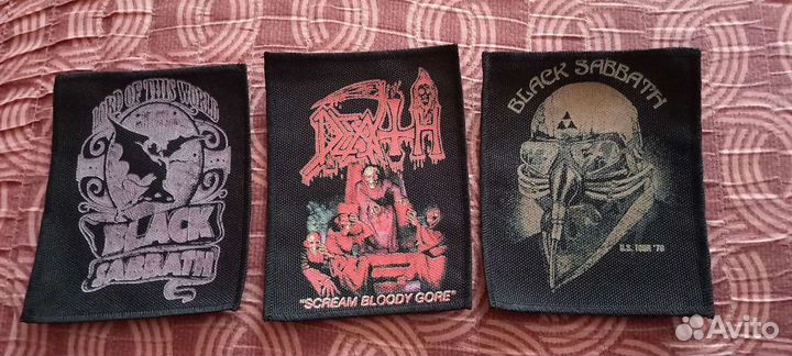 Black Sabbath, Death, Burzum, Gorgoroth - нашивки