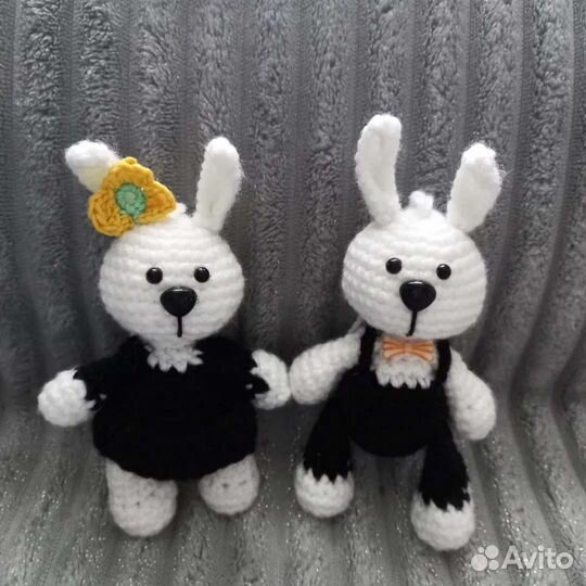 Мягкие игрушки зайчата ручная работа